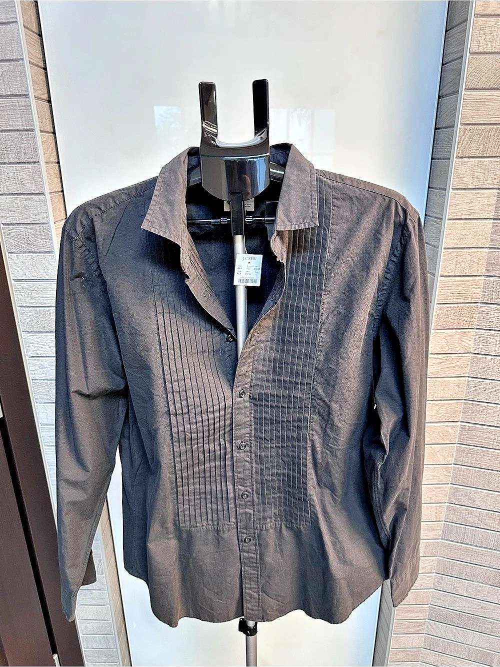 J.Crew Men’s Rare Vintage FA07. Pleated Tuxedo Bib Shirt Black. Size (L). NWT.
